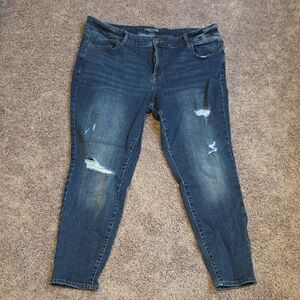 Women's Blue Distressed Jeans